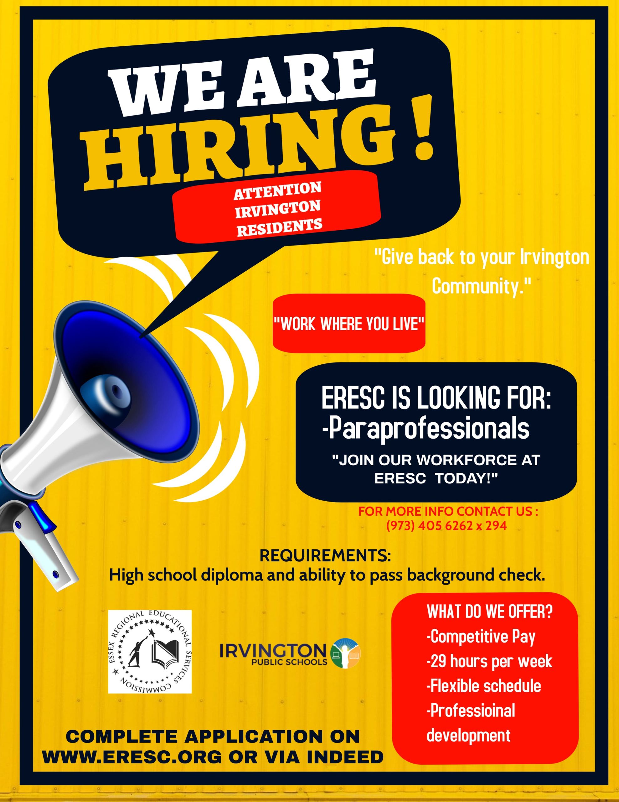 ERESC_hiring_paraprofessionals_flyer