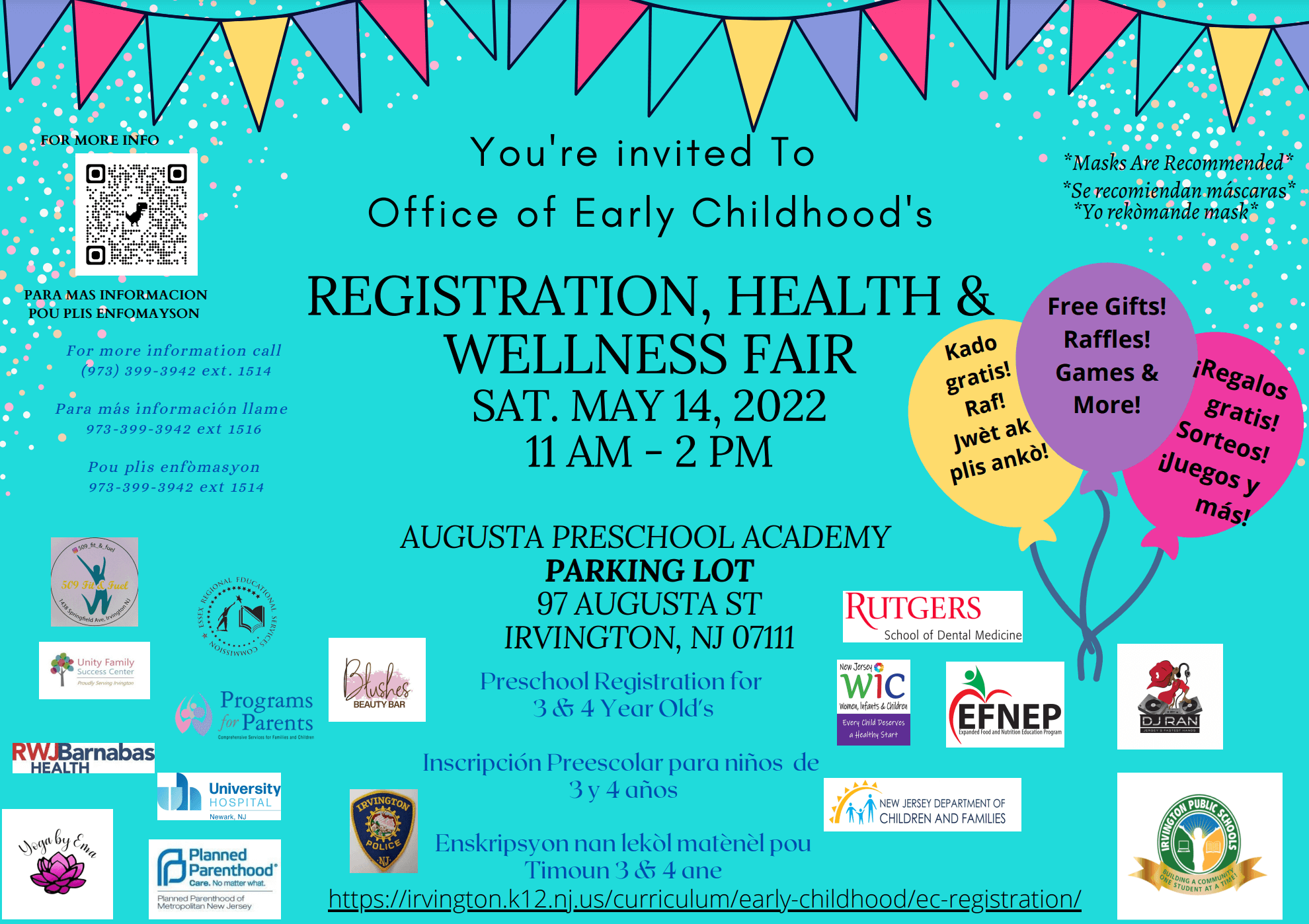Early Childhood Registration, Health and Wellness Fair – May 14th -  IRVINGTON PUBLIC SCHOOLS