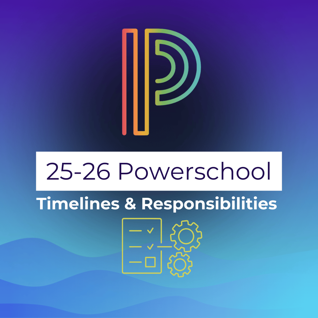 POWERSCHOOL TIMELINES / RESPONSIBILITIES