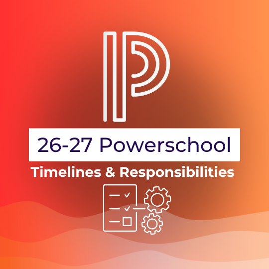 POWERSCHOOL TIMELINES / RESPONSIBILITIES